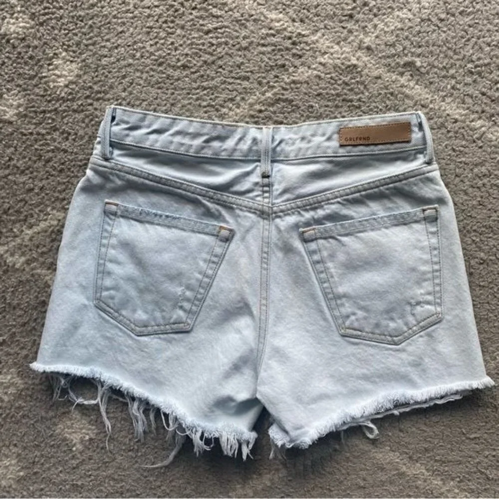 GRLFRND Helena Distressed Denim Jean Shorts in Dare Me 26 - Picture 5 of 9
